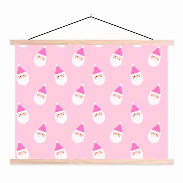 Schoolplaat - Kerstman - Kerst - Roze - Pastel — 1