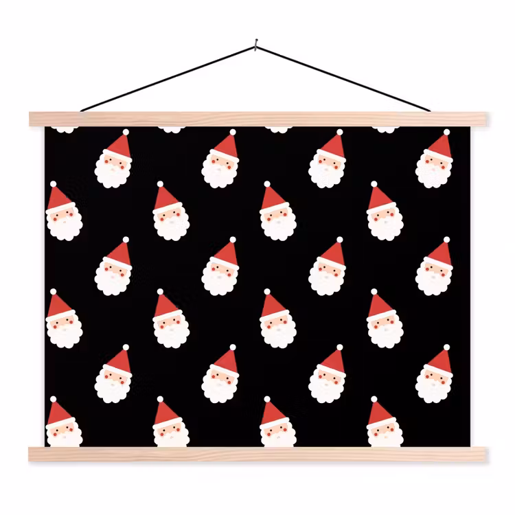 Schoolplaat - Kerstman - Kerst - Zwart — 1