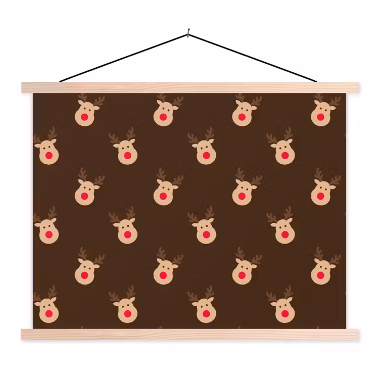 Schoolplaat - Rendieren - Kerst - Bruin — 1