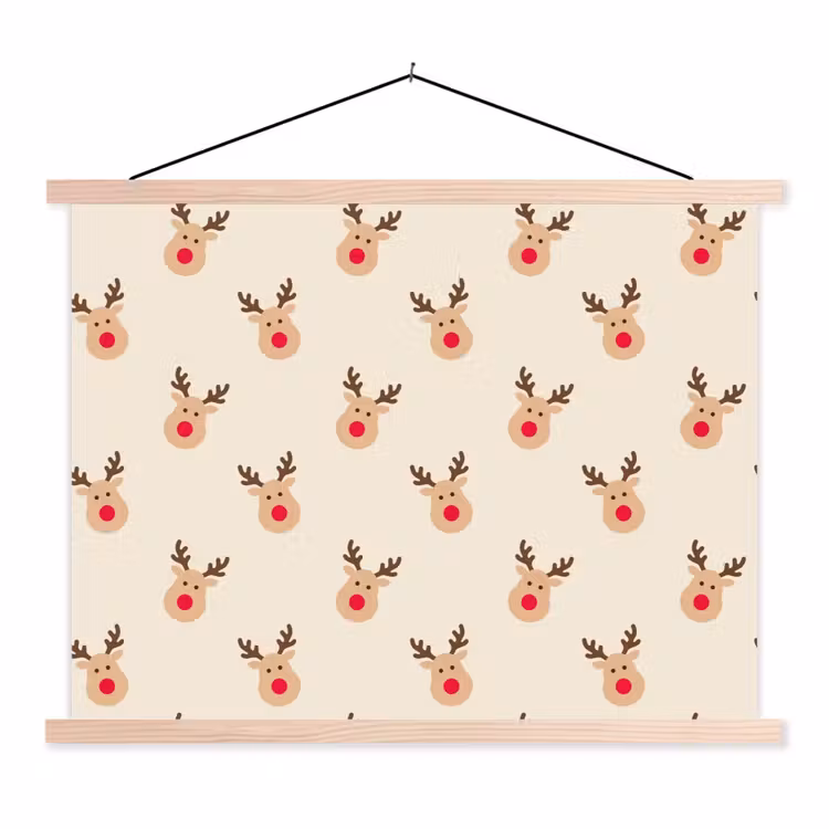 Schoolplaat - Rendieren - Kerst - Crème — 1