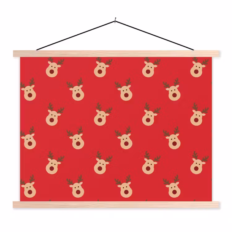 Schoolplaat - Rendieren - Kerst - Rood — 1
