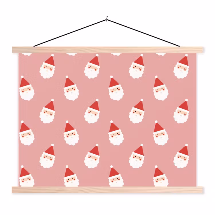 Schoolplaat - Kerst - Kerstman - Roze — 1