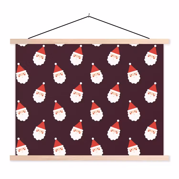 Schoolplaat - Kerstman - Kerst - Donker - Rood — 1