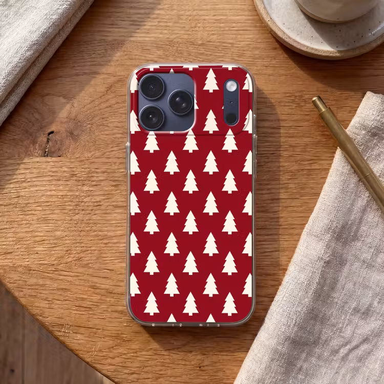 Telefoonhoesje Softcase - Kerstboom - Rood - Wit — 2