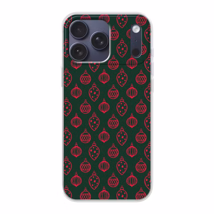 Telefoonhoesje Softcase - Kerstbal - Rood - Groen — 1