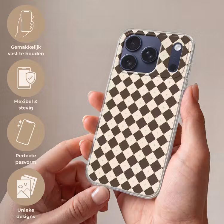 Telefoonhoesje Softcase - Ster - Bruin - Wit - Kerst — 4