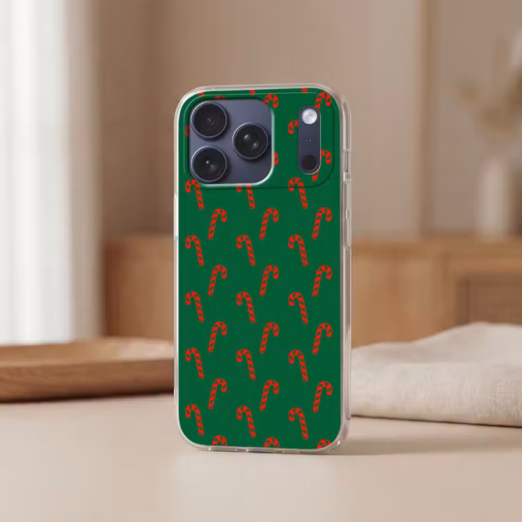 Telefoonhoesje Softcase - Kerst - Groen - Rood - Zuurstok — 3