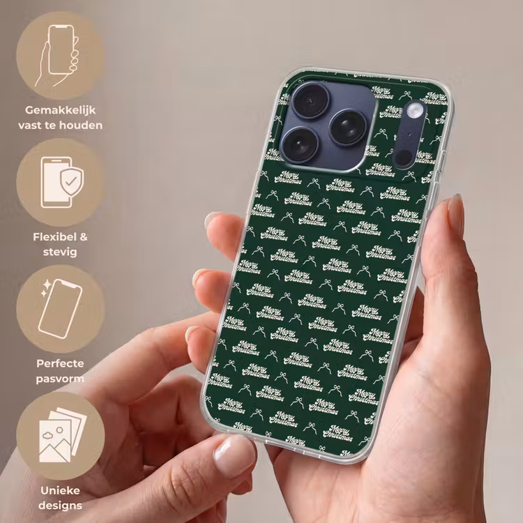 Telefoonhoesje Softcase - Tekst - Groen - Wit - Tekst — 4