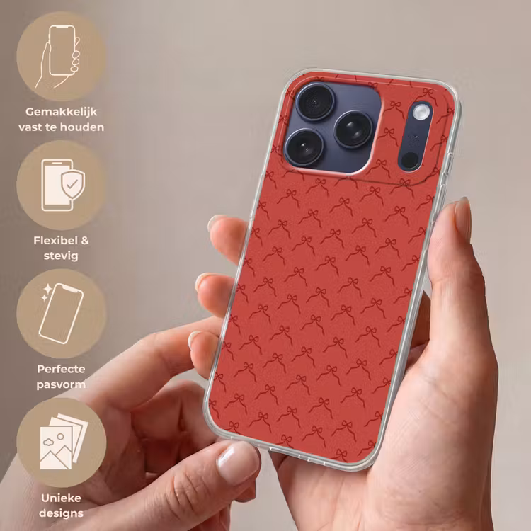 Telefoonhoesje Softcase - Strik - Rood - Kerst — 4