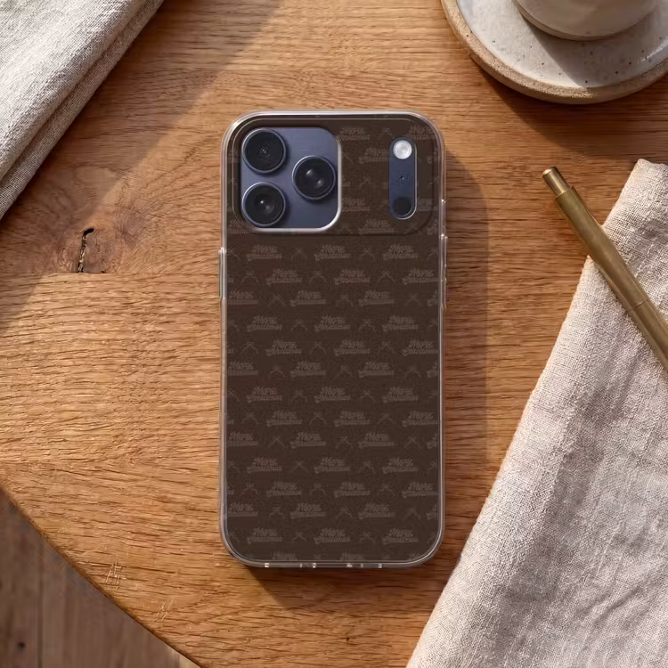 Telefoonhoesje Softcase - Tekst - Bruin - Strik — 2