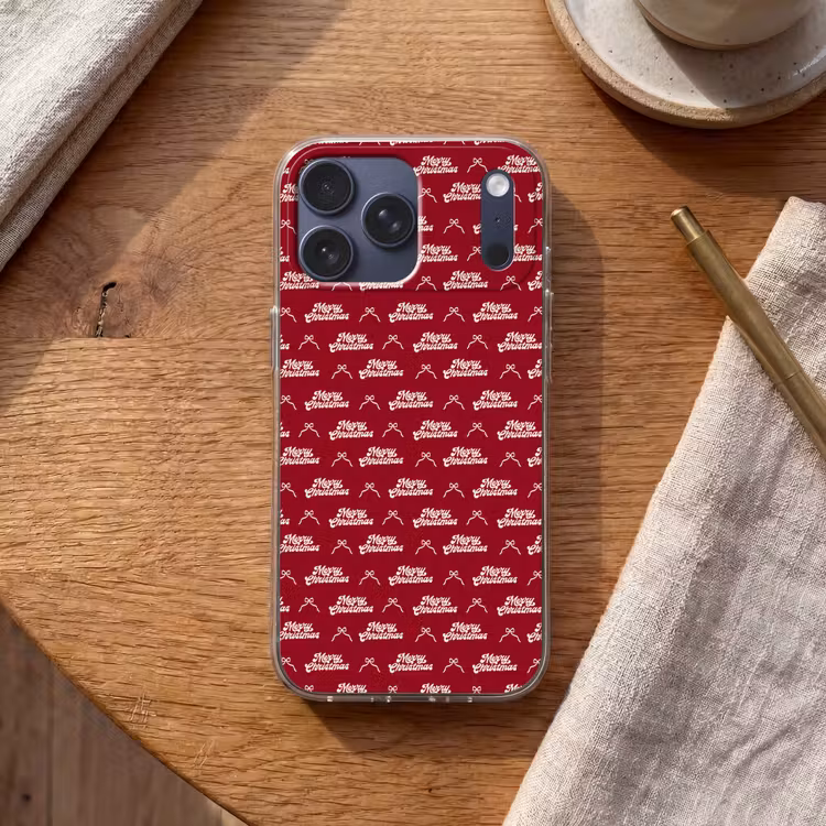 Telefoonhoesje Softcase - Tekst - Rood - Wit - Strik — 2