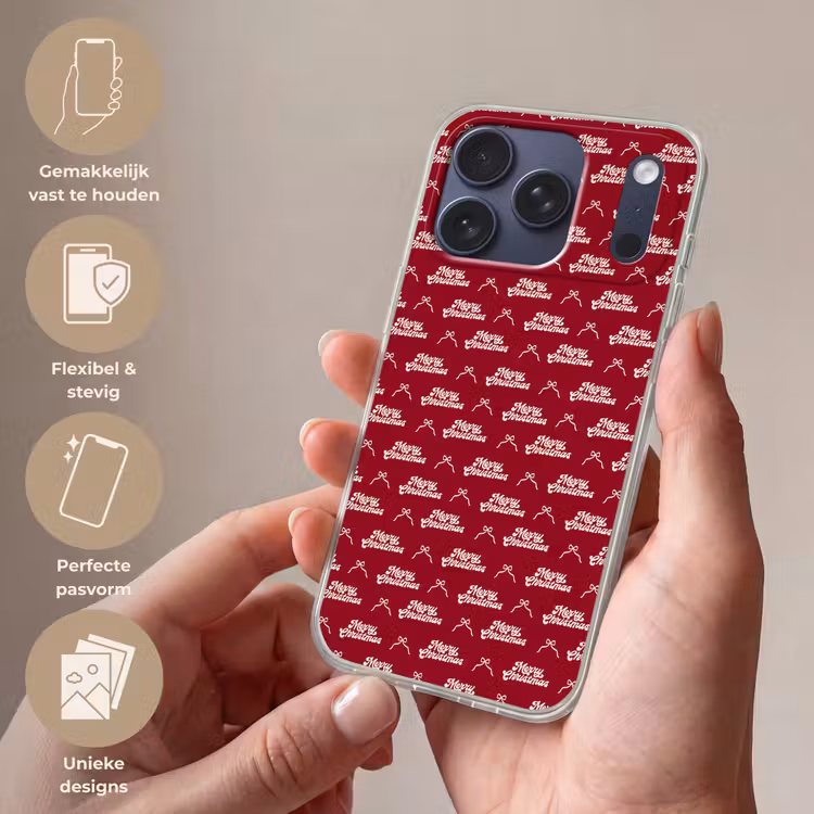 Telefoonhoesje Softcase - Tekst - Rood - Wit - Strik — 4