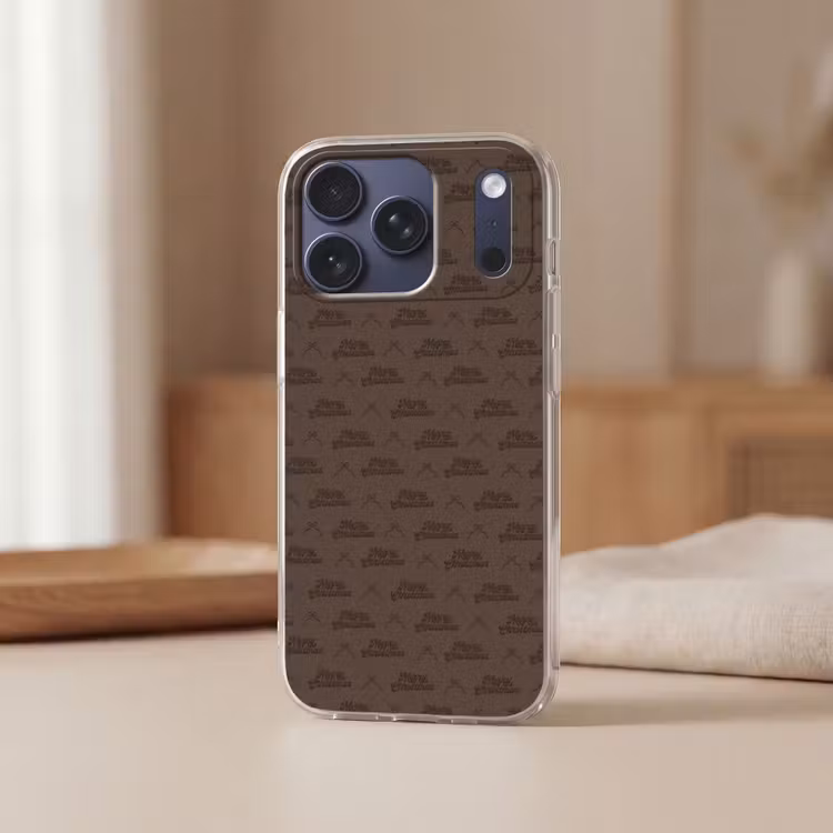 Telefoonhoesje Softcase - Tekst - Strik - Bruin — 3