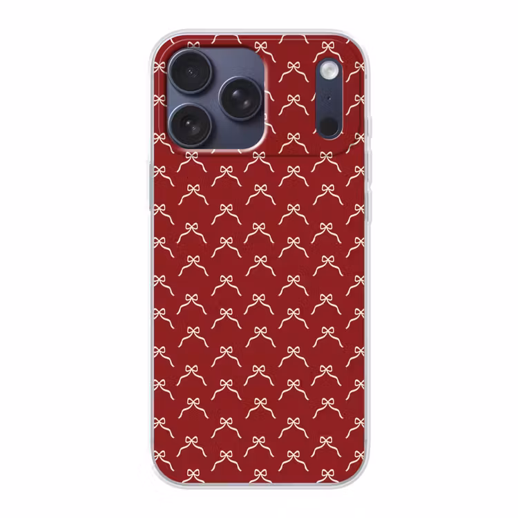 Telefoonhoesje Softcase - Strik - Kerst - Rood - Wit — 1