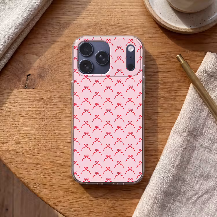 Telefoonhoesje Softcase - Strik - Rood - Kerst - Roze — 2