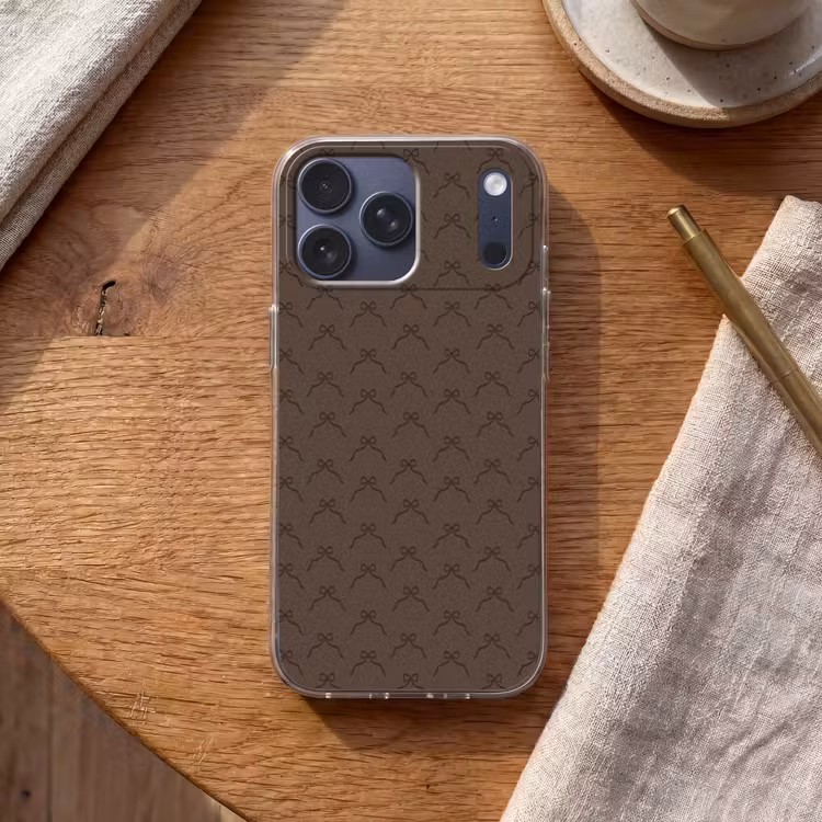 Telefoonhoesje Softcase - Bruin - Kerst - Strik — 2
