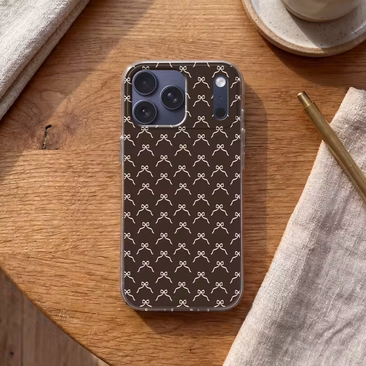 Telefoonhoesje Softcase - Bruin - Strik - Kerst — 2