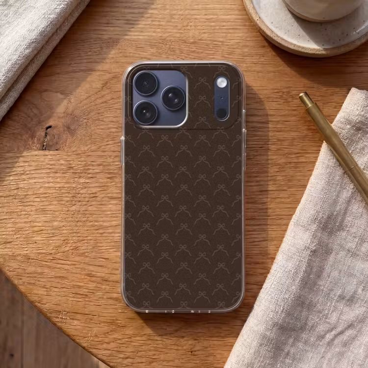 Telefoonhoesje Softcase - Kerst - Bruin - Strik — 2