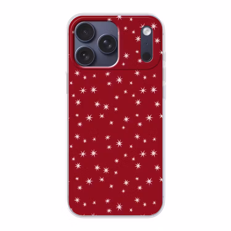Telefoonhoesje Softcase - Rood - Wit - Kerst - Ster — 1