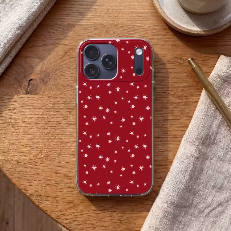 Telefoonhoesje Softcase - Rood - Wit - Kerst - Ster — 2