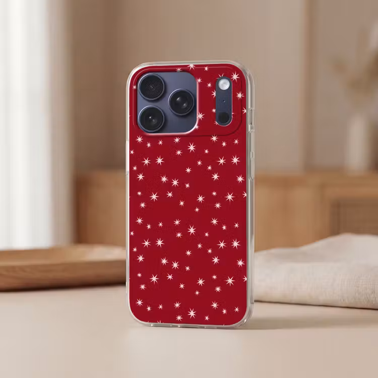 Telefoonhoesje Softcase - Rood - Wit - Kerst - Ster — 3