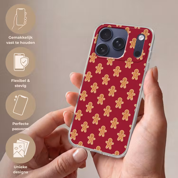 Telefoonhoesje Softcase - Peperkoek - Kerst - Rood — 4