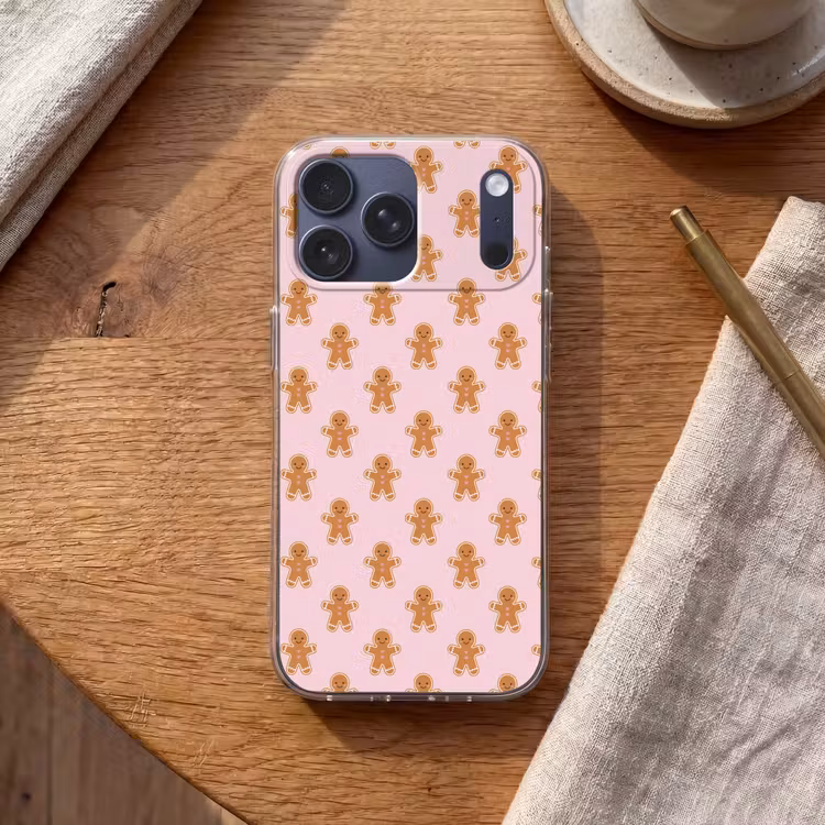 Telefoonhoesje Softcase - Peperkoek - Kerst - Roze — 2