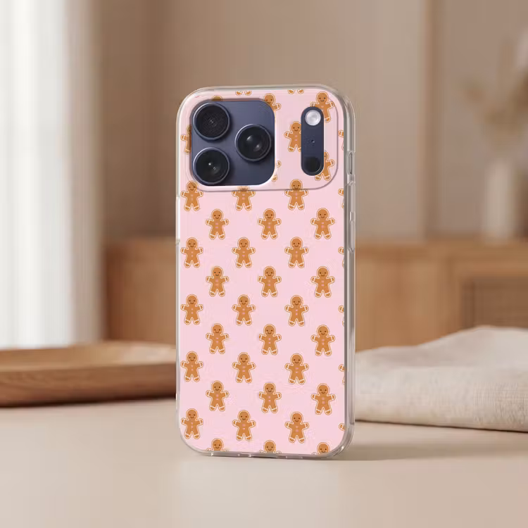 Telefoonhoesje Softcase - Peperkoek - Kerst - Roze — 3