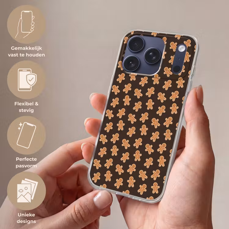 Telefoonhoesje Softcase - Bruin - Peperkoek - Kerst — 4