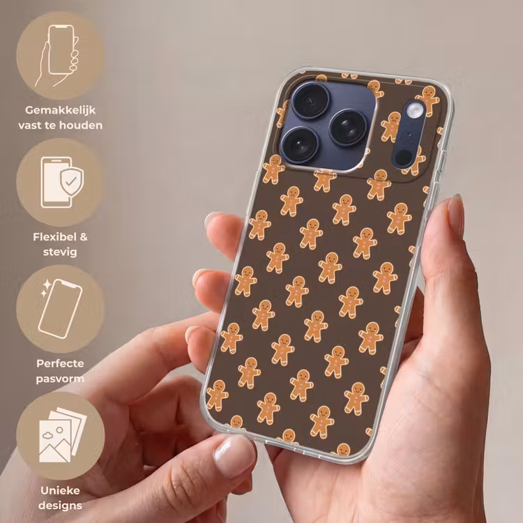 Telefoonhoesje Softcase - Peperkoek - Kerst - Bruin — 4