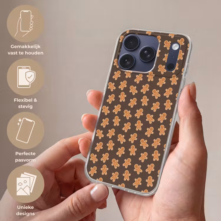 Telefoonhoesje Softcase - Peperkoek - Kerstmis - Bruin — 4