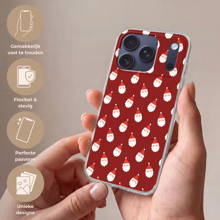 Telefoonhoesje Softcase - Kerstman - Kerst - Rood — 4