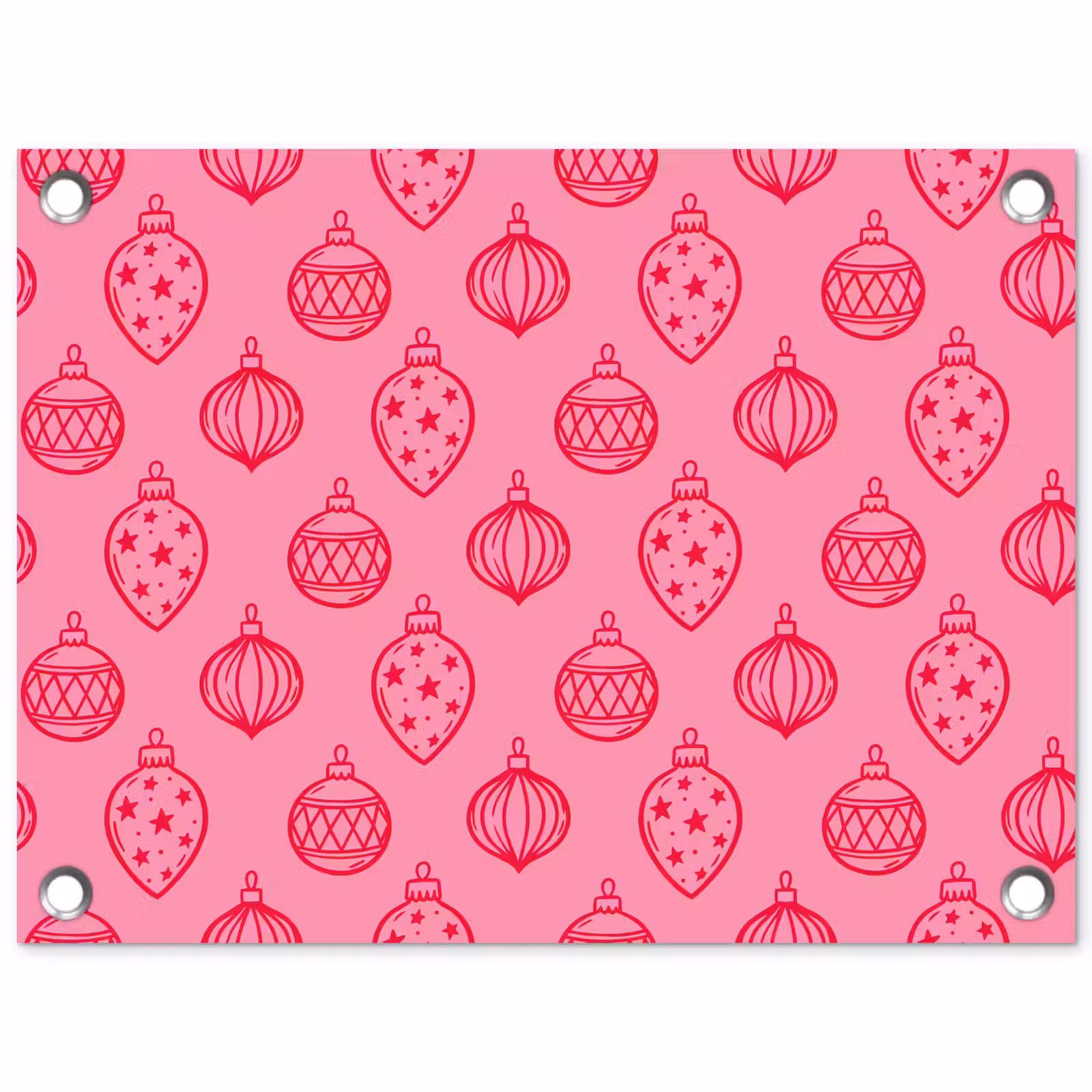 Tuinposter - Kerstbal - Roze - Rood — 1