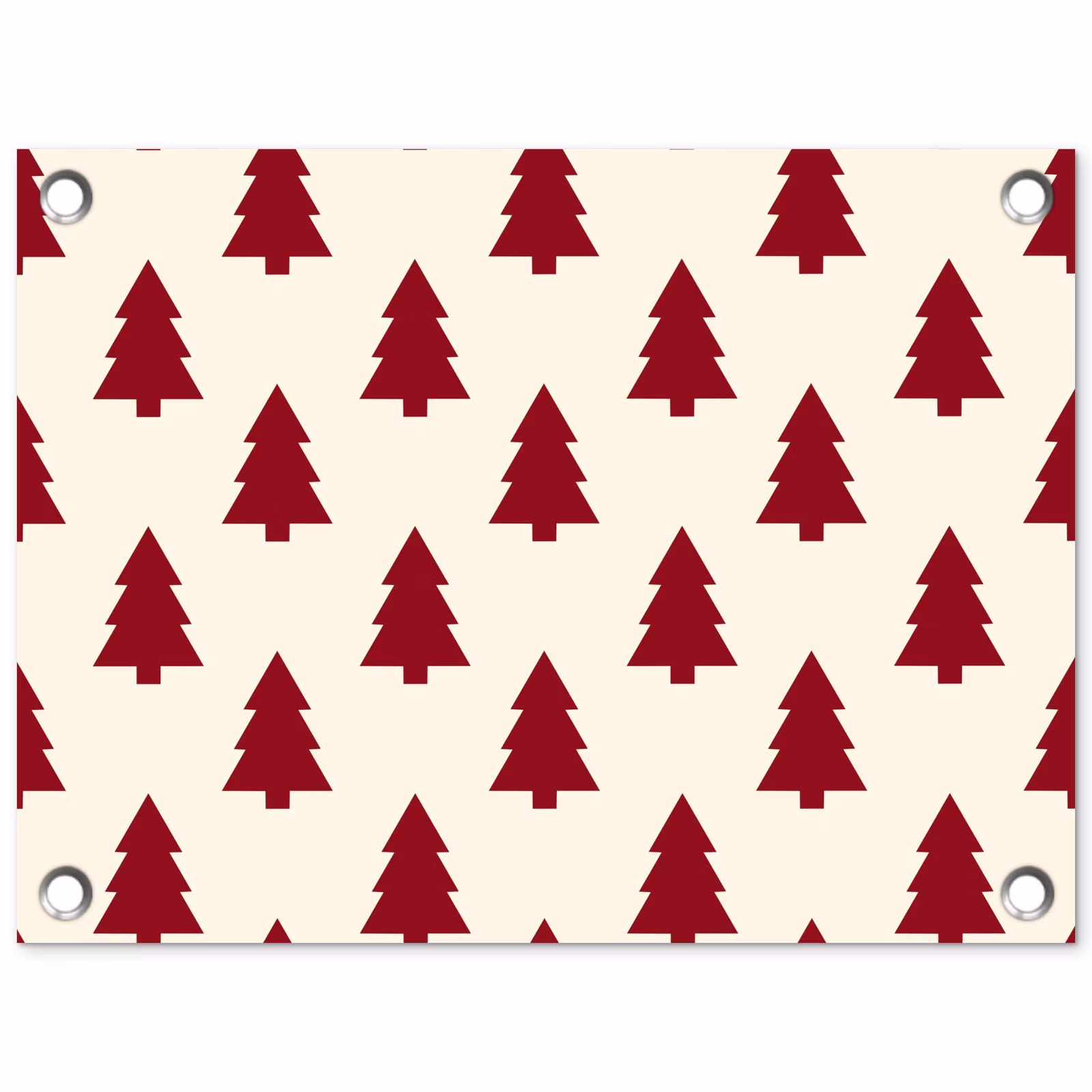 Tuinposter - Kerstboom - Crème - Rood — 1