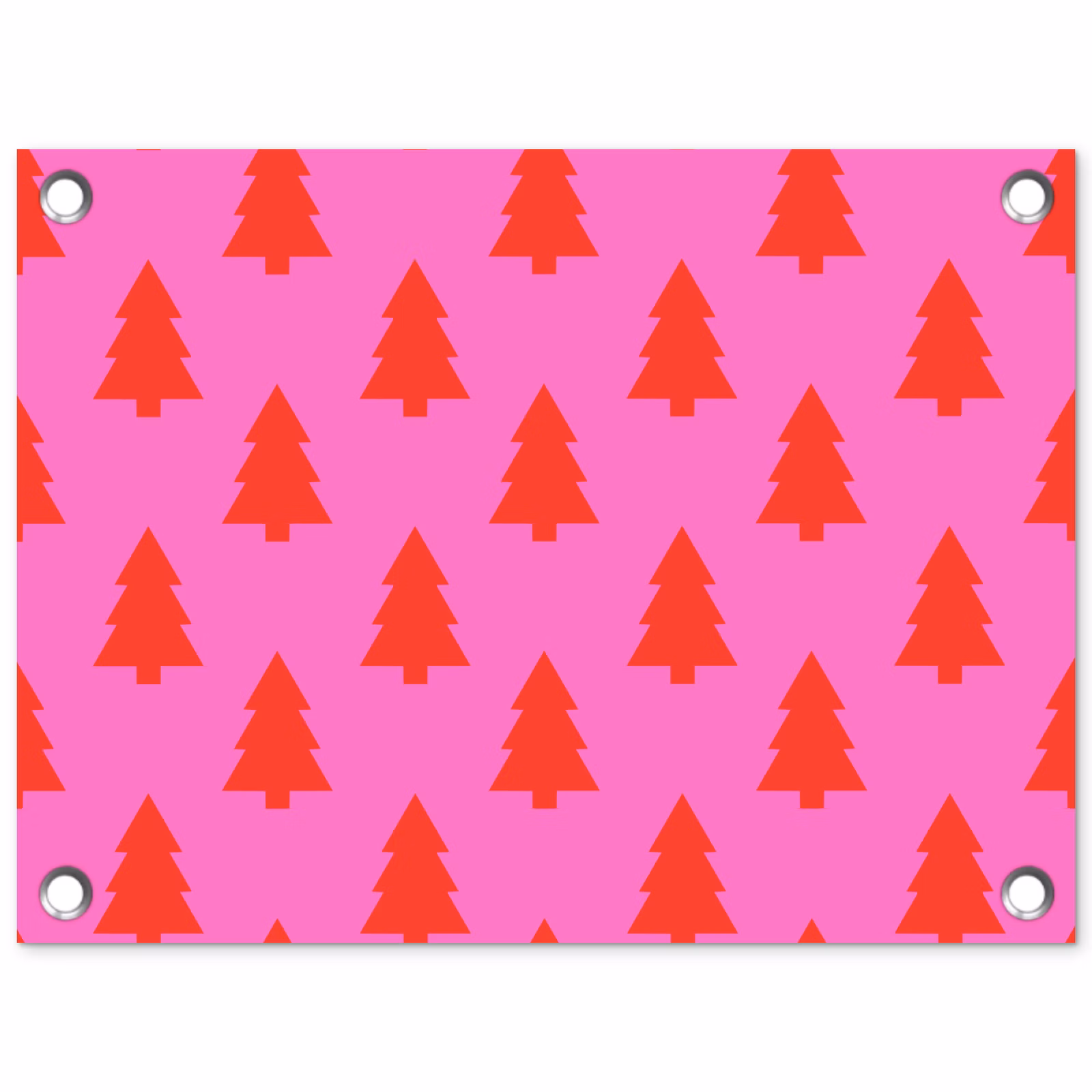 Tuinposter - Kerstboom - Rood - Neon — 1