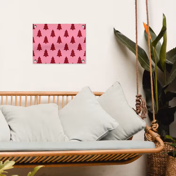 Tuinposter - Kerstboom - Rood - Roze — 5