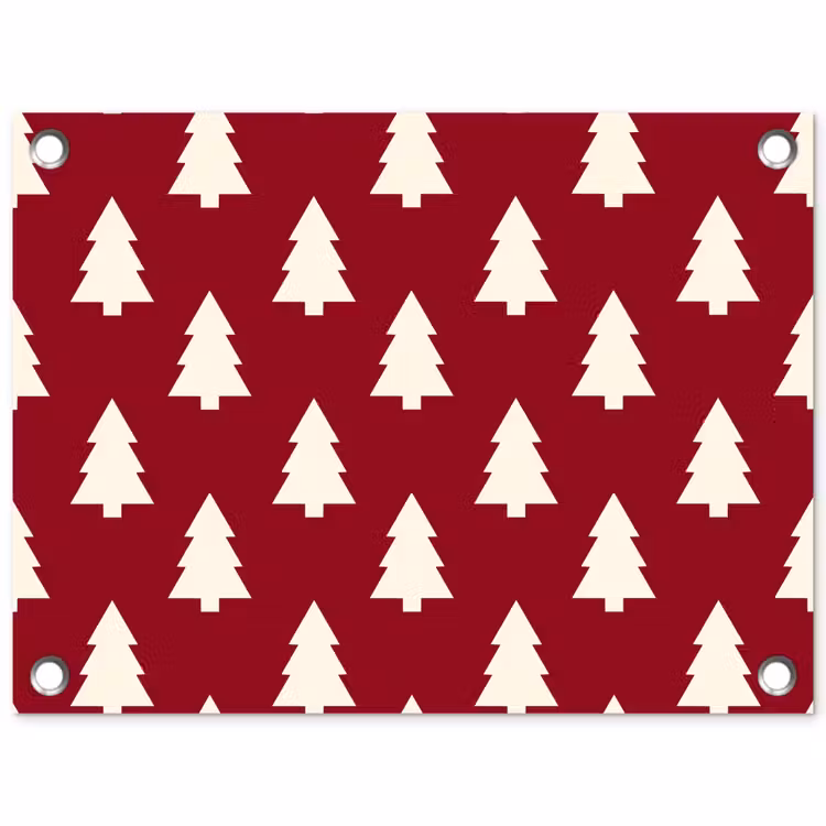 Tuinposter - Kerstboom - Rood - Wit — 1