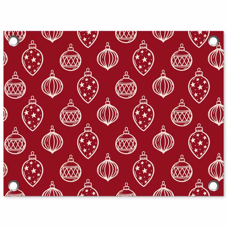 Tuinposter - Kerstbal - Rood - Crème — 1