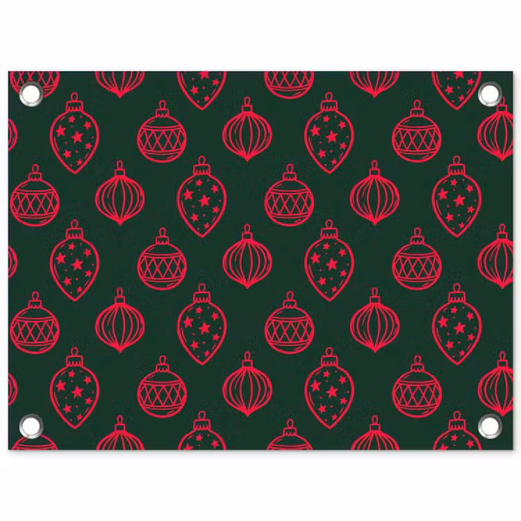 Tuinposter - Kerstbal - Rood - Groen — 1