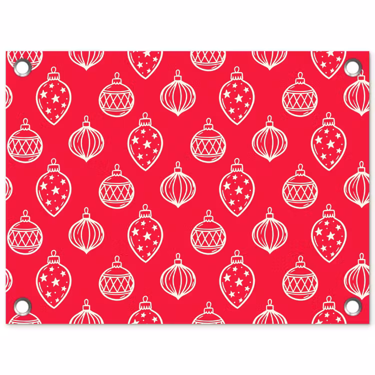 Tuinposter - Kerstbal - Rood - Wit — 1