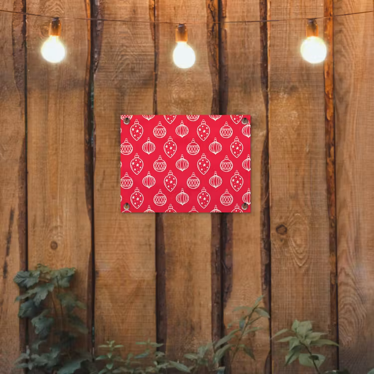Tuinposter - Kerstbal - Rood - Wit — 2