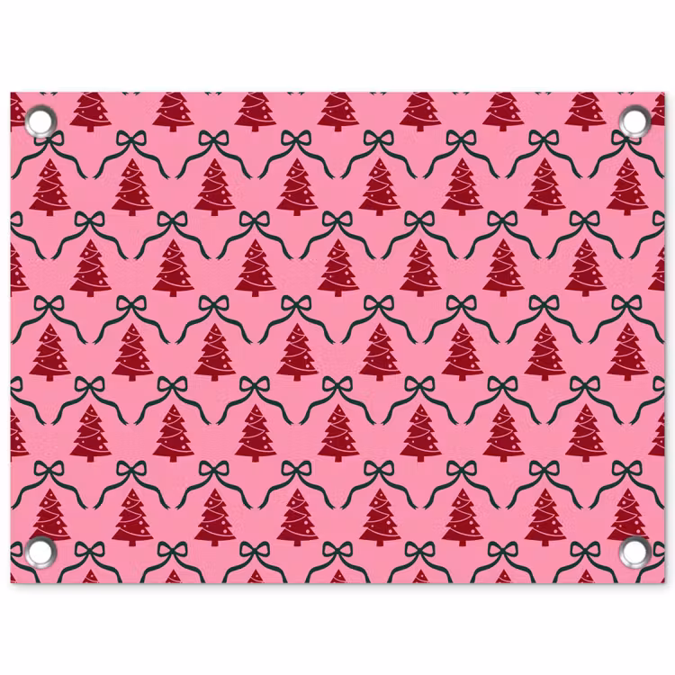 Tuinposter - Kerst - Rood - Groen - Strik — 1