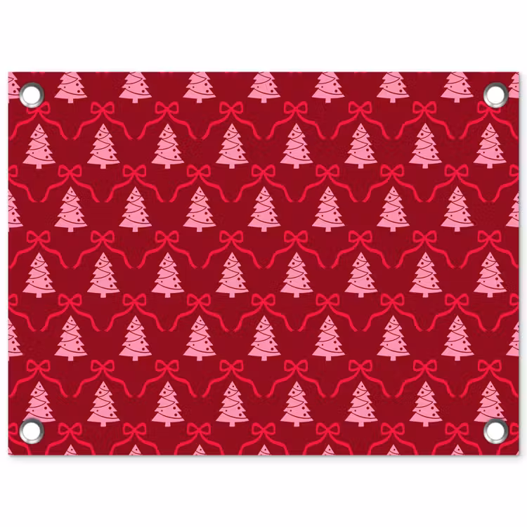 Tuinposter - Strik - Rood - Roze - Kerst — 1