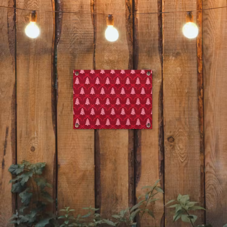 Tuinposter - Strik - Rood - Roze - Kerst — 2