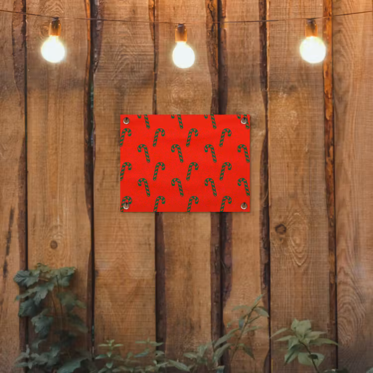 Tuinposter - Kerst - Rood - Groen - Zuurstok — 2