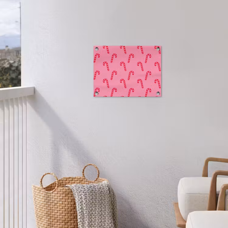 Tuinposter - Kerst - Rood - Roze - Zuurstok — 3