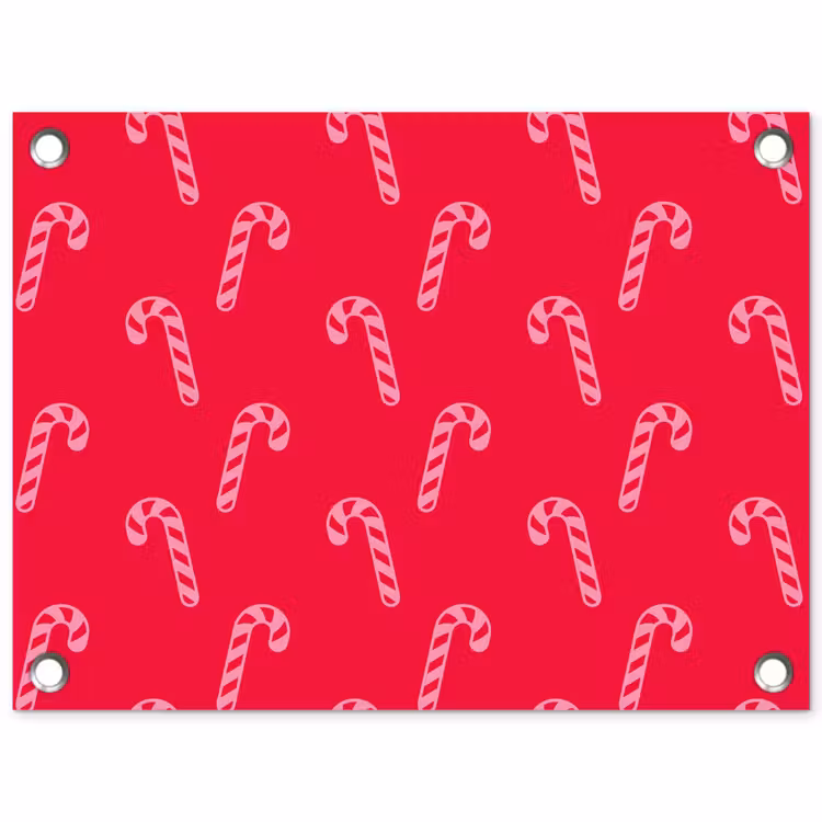 Tuinposter - Kerst - Roze - Rood - Zuurstok — 1
