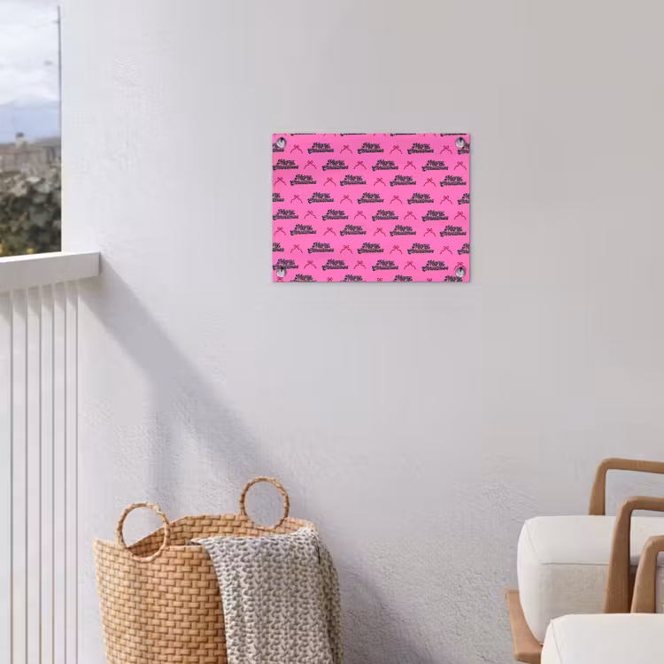 Tuinposter - Tekst - Neon - Roze - Kerst — 3
