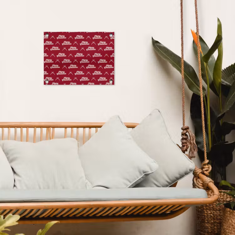 Tuinposter - Tekst - Rood - Wit - Strik — 5
