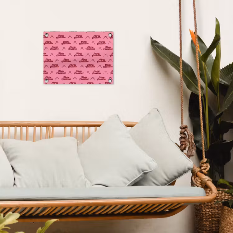 Tuinposter - Tekst - Roze - Rood - Strik — 5